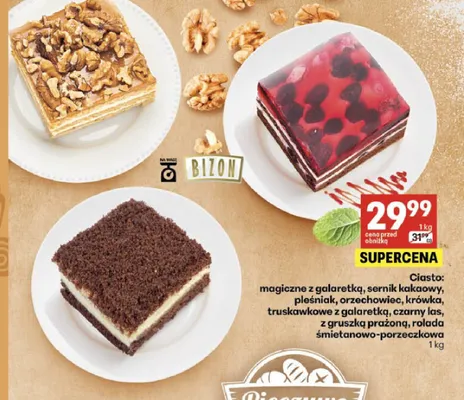 Ciasto magiczne z galaretką Bizon promocja w Delikatesy Centrum