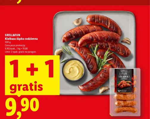 Kiełbasa śląska codzienna Grill&Fun promocja w Lidl