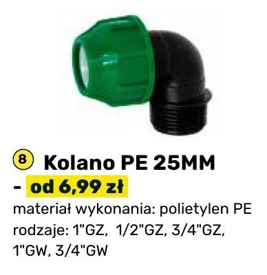 Kolano PE 25MM promocja w Bricomarche