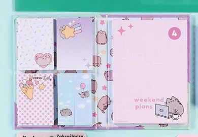 Karteczki samoprzylepne z notesikiem Pusheen promocja w Biedronka