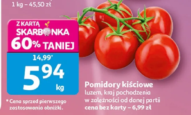 Pomidory kiściowe promocja w Auchan