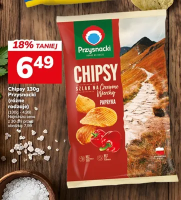Chipsy Szlak na Czerwone Wierchy paprykowe Przysnacki promocja w Hitpol