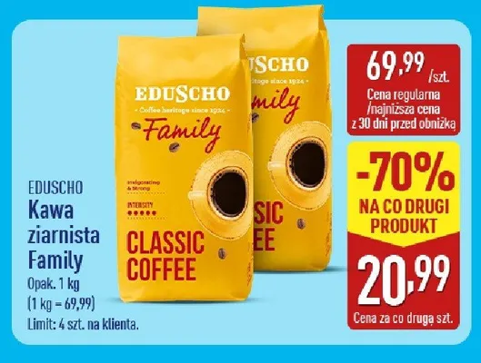 Kawa ziarnista Family Classic Coffee Eduscho promocja w Aldi