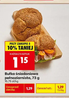 Bułka śniadaniowa pełnoziarnista promocja w Biedronka