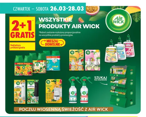 Wszystkie produkty Air Wick 2+1 GRATIS promocja w Biedronka