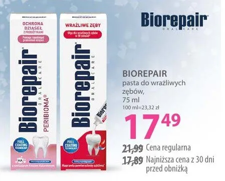 Pasta do wrażliwych zębów Biorepair promocja w Hebe