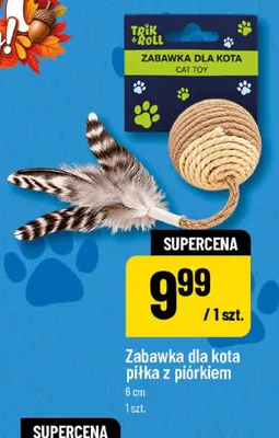 Zabawka dla kota piłka z piórkiem 6 cm Trik & Roll promocja w POLOmarket