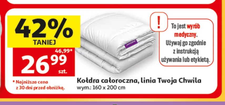 Kołdra całoroczna Twoja Chwila 160x200 cm promocja w Auchan