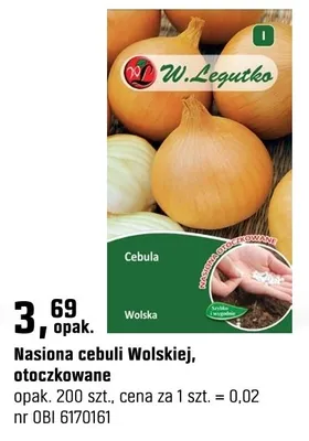 Nasiona cebuli Wolskiej, otoczkowane promocja w OBI