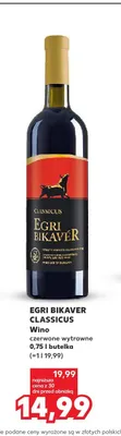 Wino czerwone wytrawne Egri Bikavér Classicus promocja w Kaufland