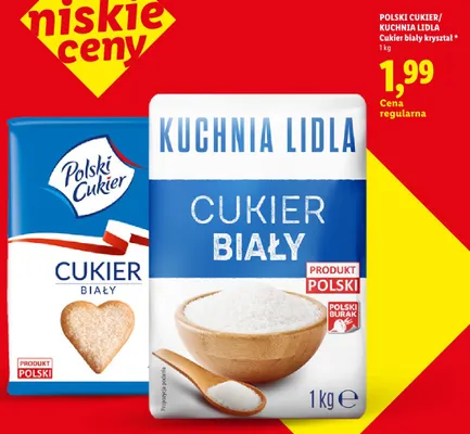 Cukier biały kryształ Polski promocja w Lidl