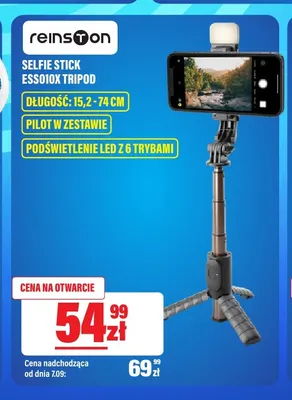 Selfie stick Reinston ESS010X Tripod promocja w RTV EURO AGD