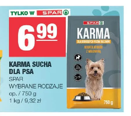 Karma sucha dla psa Spar promocja w SPAR