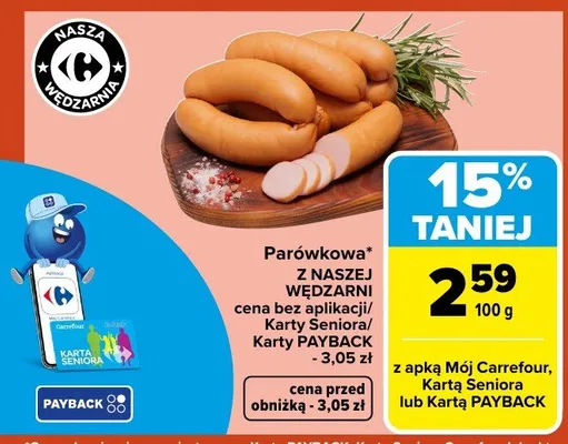 Parówkowa z Naszej Wędzarni Carrefour promocja w Carrefour