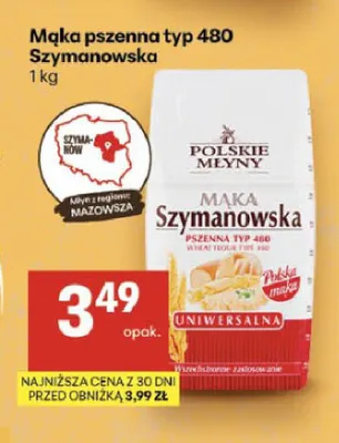 Mąka pszenna typ 480 Szymanowska promocja w Delikatesy Centrum