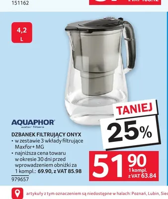 Dzbanek filtrujący Aquaphor Onyx promocja w Selgros