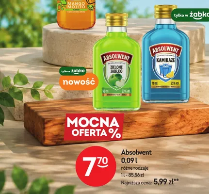 Wódka smakowa Absolwent Zielone Jabłko promocja w Żabka