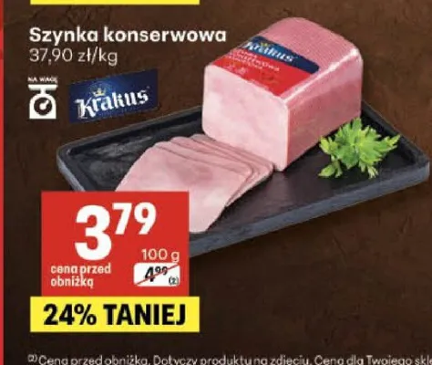 Szynka konserwowa Krakus promocja w Delikatesy Centrum