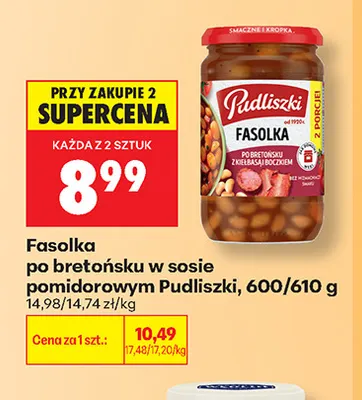 Fasolka po bretońsku w sosie pomidorowym Pudliszki promocja w Biedronka