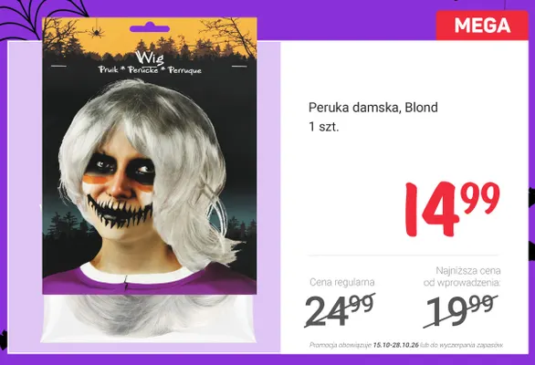Peruka damska blond promocja w Rossmann