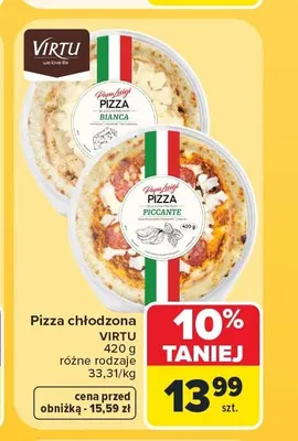 Pizza chłodzona Virtu Papa Luigi Piccante promocja w Carrefour