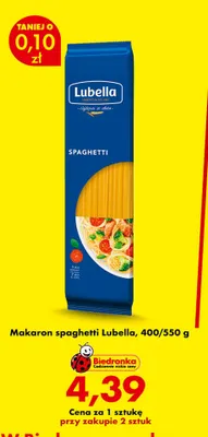 Makaron spaghetti Lubella promocja w Biedronka