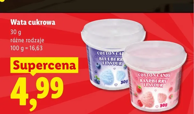 Wata cukrowa o smaku malinowym Food Festival promocja w Lidl