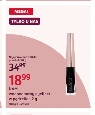 Wodoodporny eyeliner w pędzelku NAM promocja w Rossmann