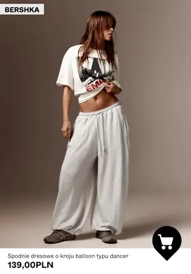 Spodnie dresowe o kroju balloon typu dancer Bershka promocja w Bershka
