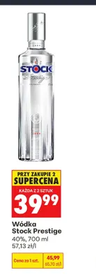 Wódka Stock Prestige 40% promocja w Biedronka