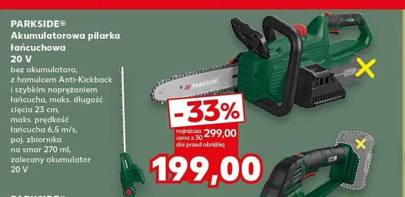 Akumulatorowa pilarka łańcuchowa PARKSIDE 20V promocja w Kaufland