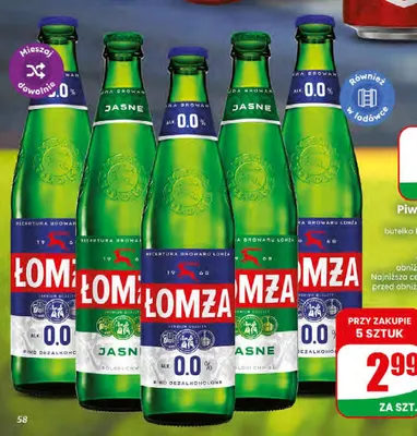 Piwo bezalkoholowe Łomża promocja w Dino