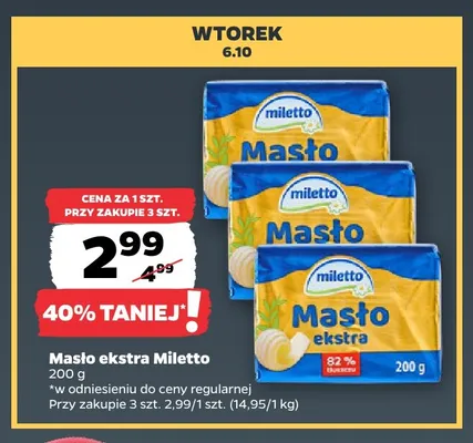 Masło ekstra Miletto promocja w Netto