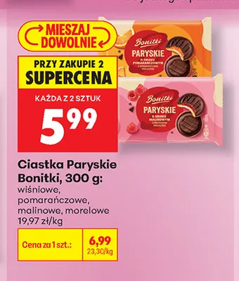 Ciastka Paryskie malinowe Bonitki promocja w Biedronka