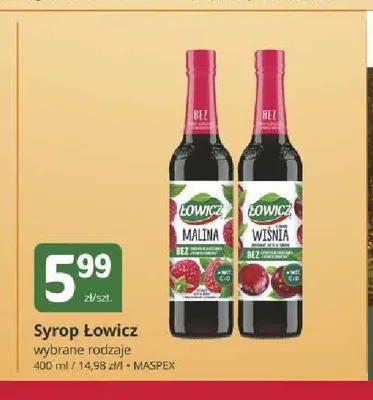 Syrop Łowicz o smaku wiśniowym promocja w Marketvita