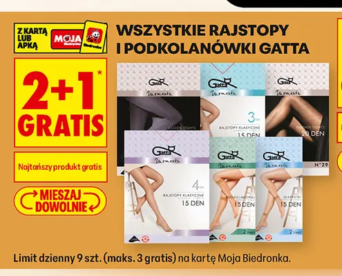 Rajstopy i podkolanówki Gatta promocja w Biedronka