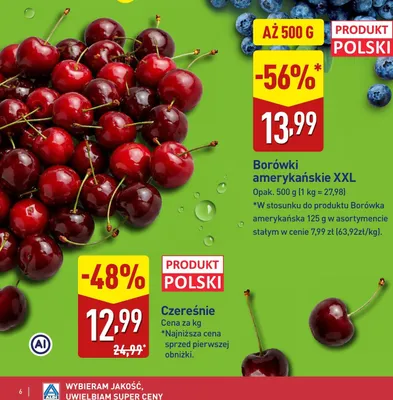 Czereśnie polskie promocja w Aldi