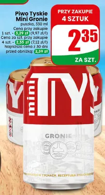 Piwo Tyskie Mini Gronie promocja w Dino