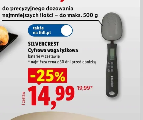 Cyfrowa waga łyżkowa Silvercrest promocja w Lidl