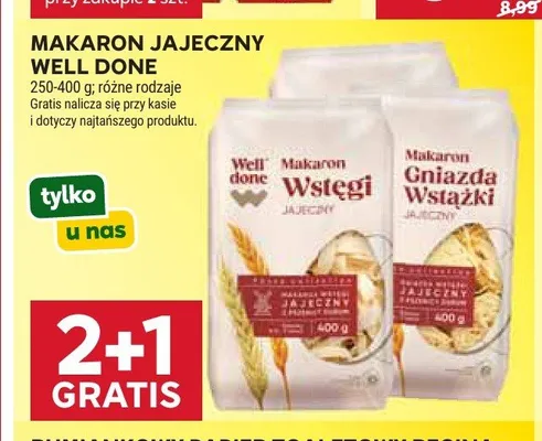 Makaron jajeczny Well Done gniazda wstążki promocja w Stokrotka