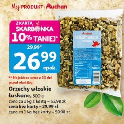 Orzechy włoskie łuskane promocja w Auchan