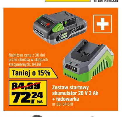 Zestaw startowy akumulator + ładowarka Lux-Tools promocja w OBI