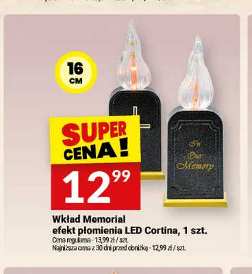 Wkład Memorial efekt płomienia LED Cortina promocja w Twój Market