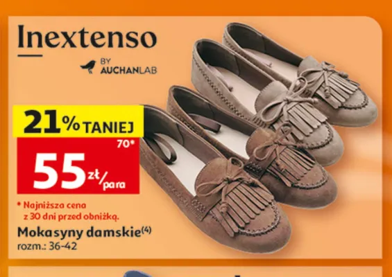 Mokasyny damskie Inextenso promocja w Auchan