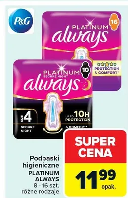 Podpaski higieniczne Platinum promocja w Carrefour