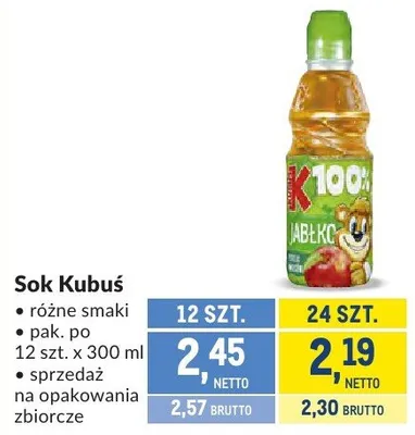 Sok Kubuś promocja w Makro
