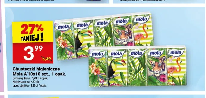 Chusteczki higieniczne Mola promocja w Twój Market