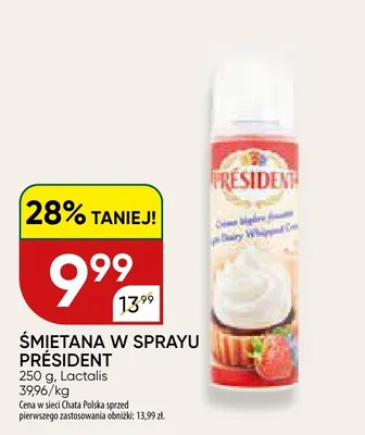 Śmietana w sprayu President promocja w Chata Polska