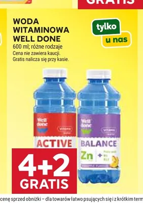 Woda witaminowa Active Well Done promocja w Stokrotka