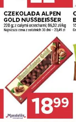 Czekolada Alpen Gold Nussbeisser z całymi orzechami promocja w Stokrotka